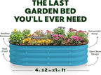Plant & Plot Galvanized Raised Garden Beds Outdoor // 4×2×1 ft Planter Raised - Image 4