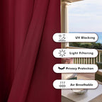 BONZER Outdoor Curtains for Patio Waterproof Thick Privacy Wide Grommet Light - Image 4