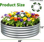 3PCS 4x4x1FT Galvanized Raised Garden Bed Kit, Vegetable Boxes-Round Metal - Image 2