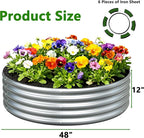2PCS 4x4x1FT Galvanized Raised Garden Bed Kit, Vegetable Boxes-Round Metal - Image 2