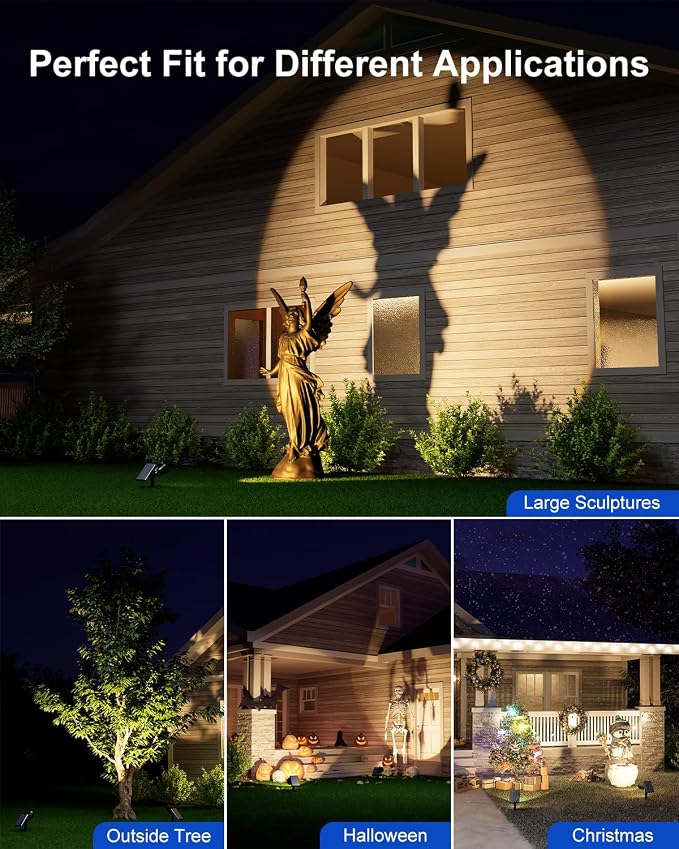 Solar Powered Spot Lights Outdoor Waterproof Super Bright LED Yard Spotlights - Image 4