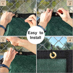 UPGRADE Privacy Fence Screen 5'x6' Dark Green Outdoor 90% Visibility Blockage - Image 4