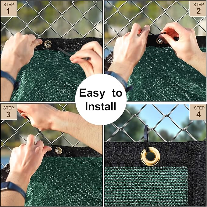 UPGRADE Privacy Fence Screen 4'x56' Dark Green Outdoor 90% Visibility Blockage - Image 4