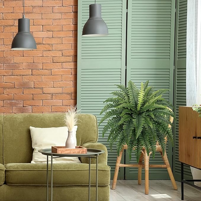 35" Ferns Artificial Bush Plants Large, 2 Artificial Boston Ferns - Image 7