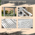 Outsunny Outdoor Garden Bench, Wooden Frame Patio Bench - Image 6