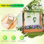 Giantex Raised Garden Bed with Trellis & Hanging Roof, Wood Planter Box with - Image 6