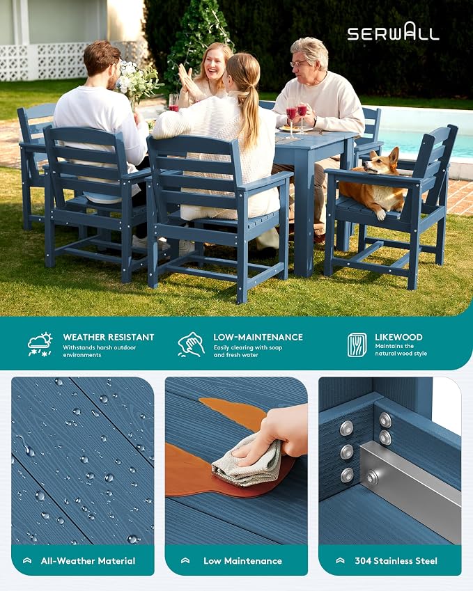 SERWALL Patio Dining Sets for 8, Outdoor Dining Sets for 8 Person - Image 6