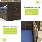 GAOMON 3-Piece Patio Furniture Set, Modern PE Rattan Conversation Set - Image 4