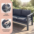 Kiss the Water Outdoor Couch Aluminum Patio Furniture Sofa, 3 Seat All-Weather - Image 3
