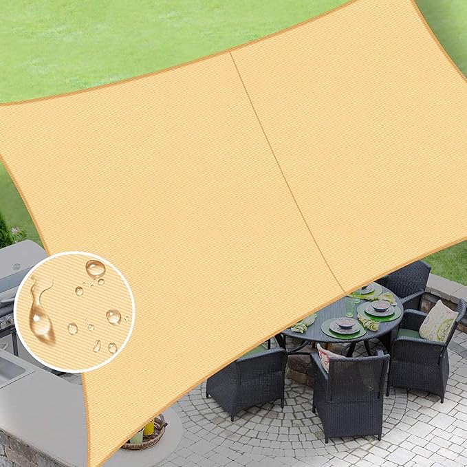 LOVE STORY Rectangle 8'x9' Waterproof Sun Shade Sail Canopy UV Block by LOVESTORY