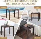 Crestlive Products Outdoor Side Table Set of 2, Small Square Metal End Table - Image 6