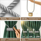 Hion Magnetic Curtain Tiebacks Grey 6 Pack, Curtain Tiebacks Buckles Holdbacks - Image 3