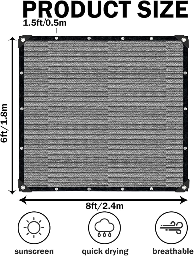 Grey Sun Shade Cloth, Pergola Shade Cover - Image 2