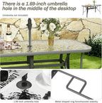 TLSUNNY Patio Outdoor Table W/ 1.69″ Umbrella Hole, Outdoor Metal Furniture - Image 5