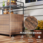 Outsunny PE Rattan Outdoor Storage Cabinet, Wicker Outdoor Bar Table Kitchen - Image 4