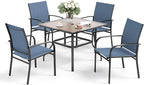 5 Piece Patio Dining Set for 4, 37”x37” Square Table - Image 7