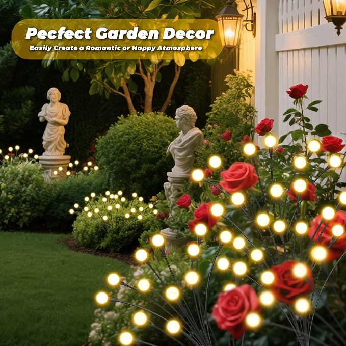 Solar Lights Outdoor-2Pack 16LEDs Solar Garden Firefly Lights Outside, Solar - Image 9