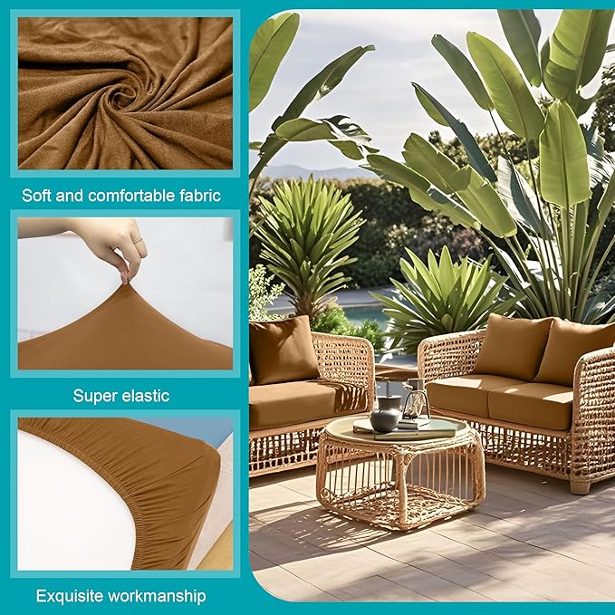 14Pcs Stretch Patio Cushion Covers, Outdoor Couch Covers Replacement, Outdoor - Image 3