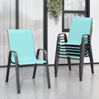 Patio Chairs Set of 6, Stackable Outdoor Dining Chairs by Vimstora