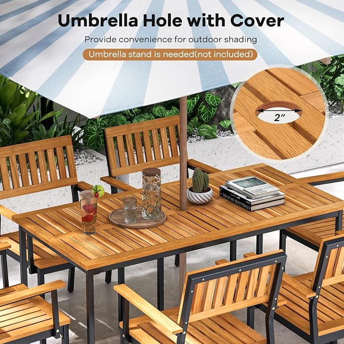 Tangkula 7 Piece Outdoor Dining Set - Image 3
