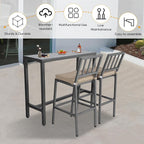Outdoor Patio Bar Set, Bar Height Patio Dining Set, Weather-Resistant Bistro - Image 2