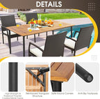 Tangkula 63" Acacia Wood Patio Dining Table - Image 5