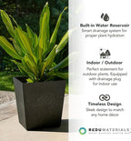 Tierra Verde 2-Pack Indoor & Outdoor Self-Watering Square Planters - Image 6