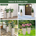 Set of 2 Tall Planter, 21 inch Large Plastic Planter - Image 7