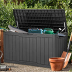 YITAHOME 100 Gallon Resin Deck Box, Weather Resistant Outdoor Storage Box - Image 2