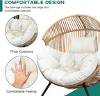 Shintenchi Wicker Egg Chair Outdoor Rattan Patio Chair - Image 4