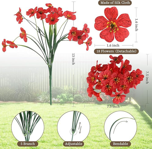 24 Bundles Artificial Flowers for Outdoors/Indoors, Fake Flowers Plants for - Image 2