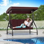 3-Seat Outdoor Patio Swing Glider - Image 9