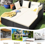 HAPPYGRILL Outdoor Daybed Rattan Wicker Patio Daybed - Image 5
