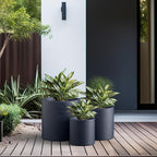 Kante 9.8", 15.7" Dia Round Concrete Planter Set of 3, Modern Style Large - Image 4