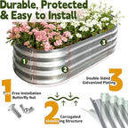 Galvanized Raised Garden Bed Outdoor, Large Raised Bed - Image 2
