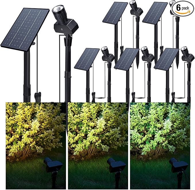 All Night Solar Spot Lights 2500mAh, Adjustable Angle Landscape Lights by Varmtalys