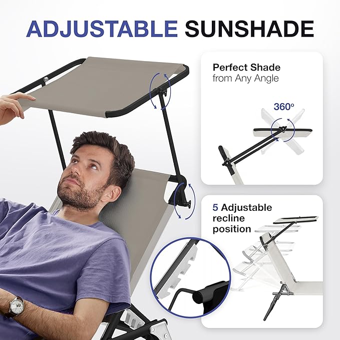 Folding Outdoor Lounge Chair - Image 6