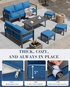 AECOJOY Aluminum Patio Furniture Set, 8 Seats Modern Outdoor Furniture - Image 4