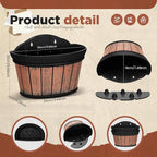 Layhit 6 Pcs Wall Hanging Planters Outdoor Pot Planter Wine Barrel Planter - Image 2