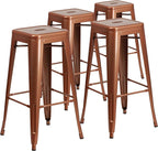 Flash Furniture Kai Commercial Grade 4 Pack 30" High Backless Copper by FlashFurniture