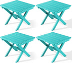 SERWALL Folding Outdoor Side Table Set of 4, Small Adirondack Side Table by SERWALL