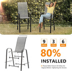 VINGLI Outdoor Bar Chairs Set of 8 – Stackable Outdoor Bar Stools - Image 7