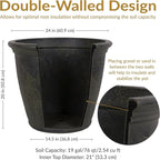 Sunnydaze 24-Inch Anjelica Large Plastic Pot - Image 7