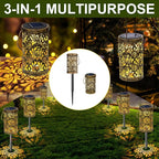 4 Pack Solar Pathway Lights Lights Outdoor, LED Solar Lantern Bright Metal - Image 2