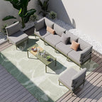 Sundale Outdoor 7 Pieces Metal Patio Furniture Set, Outdoor Sectional Sofa - Image 3