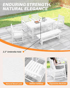 HDPE Outdoor Dining Set of 6, Patio Dining Table Set - Image 8