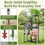 Tall Plant Stand Indoor Outdoor, Corner Metal Flower Pot Stands - Image 3