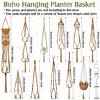 Hoteam 12 Pcs Macrame Plant Hangers Macrame Hanging Planters - Image 2