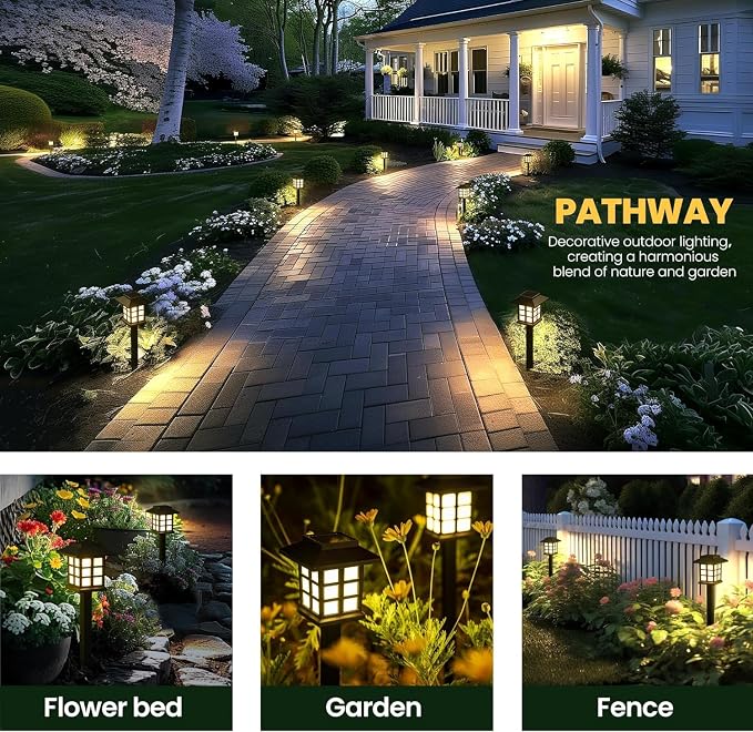 GIGALUMI Solar Outdoor Lights，10 Pack LED Solar Lights Outdoor Waterproof - Image 2