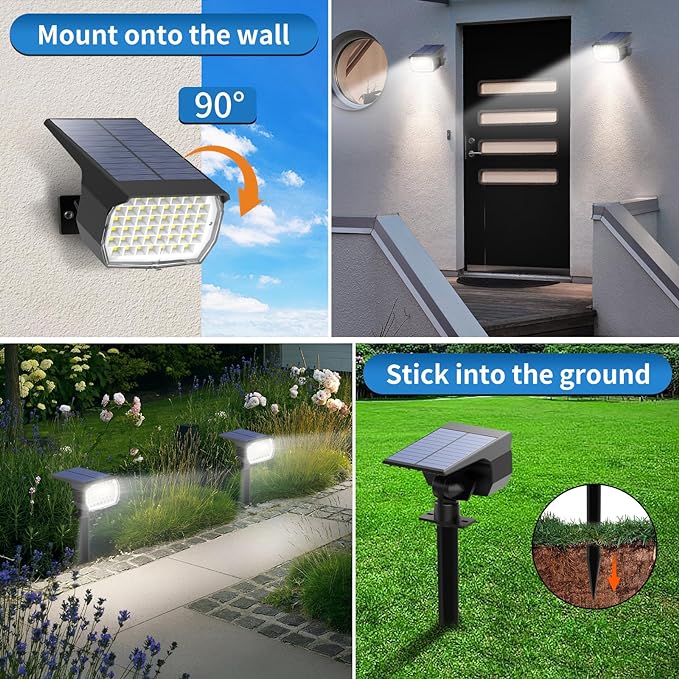 Solar Spot Lights Outdoor 6 Pack, Solar Landscape Spotlights Waterproof - Image 5